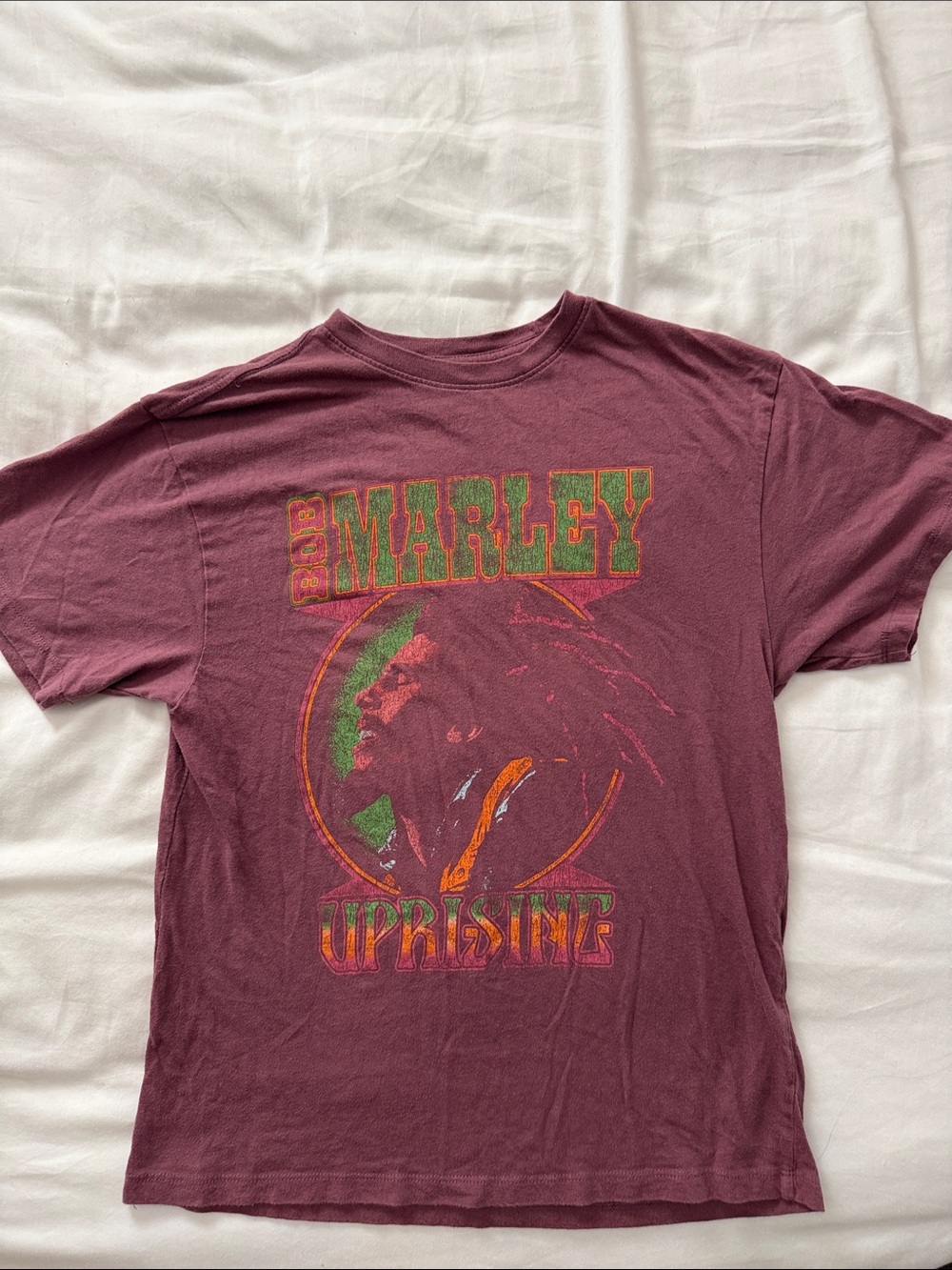 Zion Rootswear Maroon Bob Marley Uprising Graphic Tee
